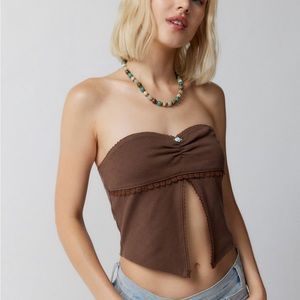 Brown strapless Kimchi Blue Tube top